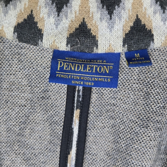Pendleton Cotton Diamond Argyle Print Academia Blazer Jacket Pockets Size M - Picture 7 of 9